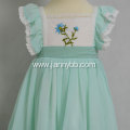 Hot sale embroidered chiffon fabric ruffle dress